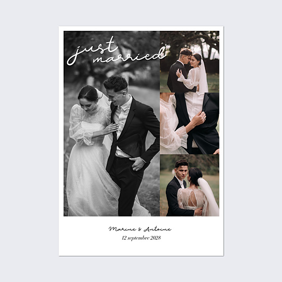 Affiche mariage Just Married