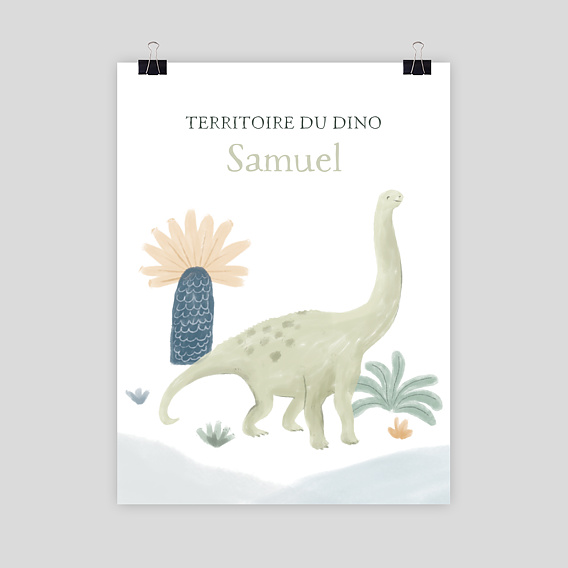 Affiche Naissance Bébé Dinosaure