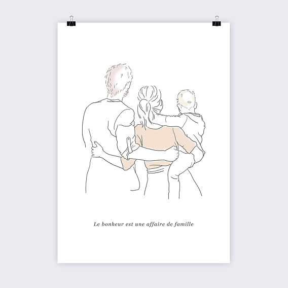 Affiche Naissance Bonheur en Famille