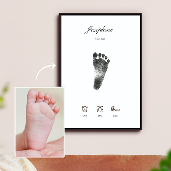 Affiche Naissance Empreinte bébé