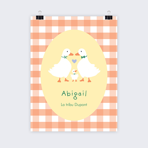 Affiche naissance Famille Oie