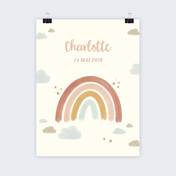 Affiche naissance Petit Arc-en-ciel