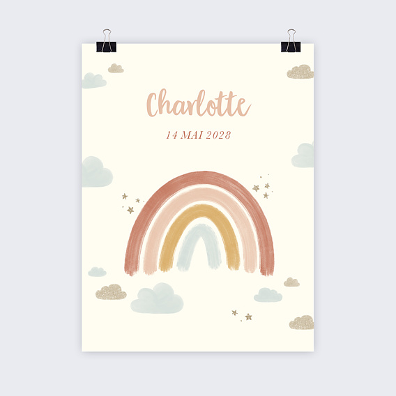 Affiche Naissance Petit Arc-en-ciel