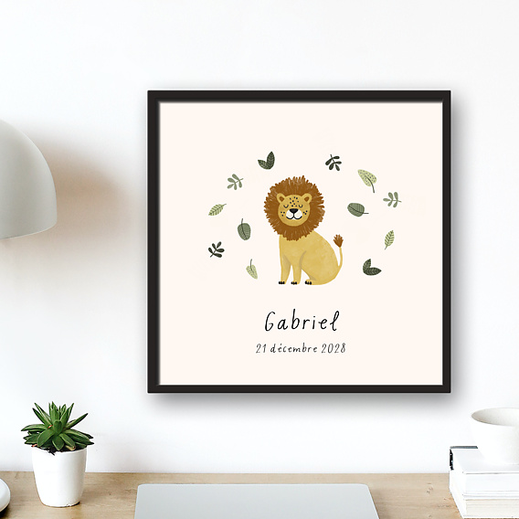 Affiche Naissance Petit Lion