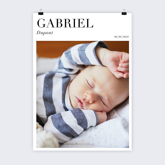 Affiche Naissance Prénom photo