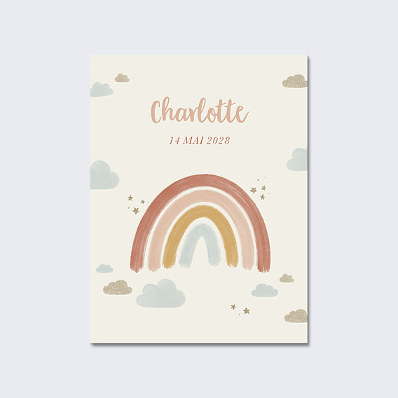 Affiche Naissance Petit Arc-en-ciel
