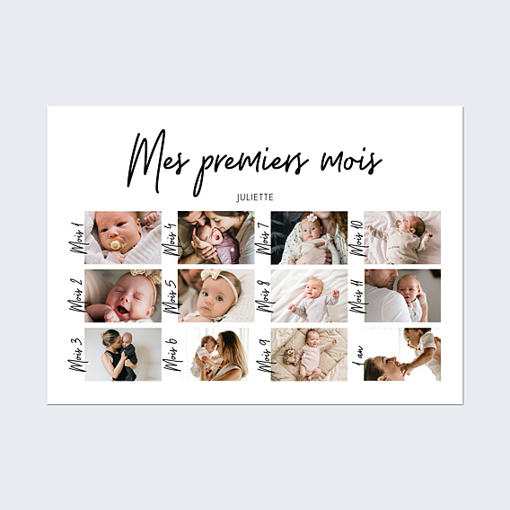 Affiche Naissance Mes premiers mois