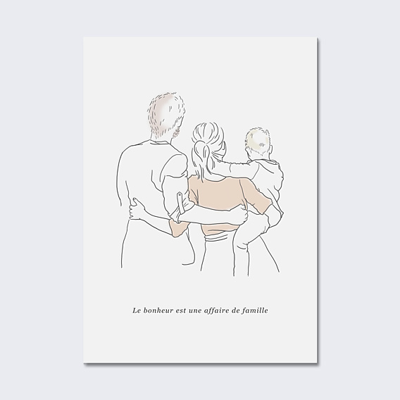 Affiche Naissance Bonheur en Famille