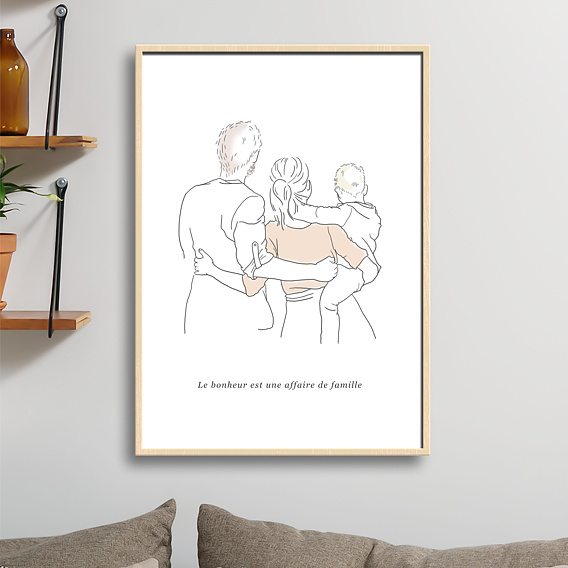 Affiche Naissance Bonheur en Famille