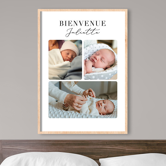 Affiche naissance Trio photos Après 1