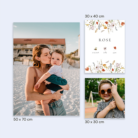 Affiche Naissance Fleurs des champs