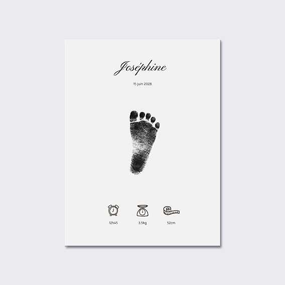 Affiche Naissance Empreinte bébé