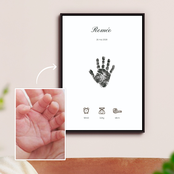 Affiche Naissance Empreinte bébé
