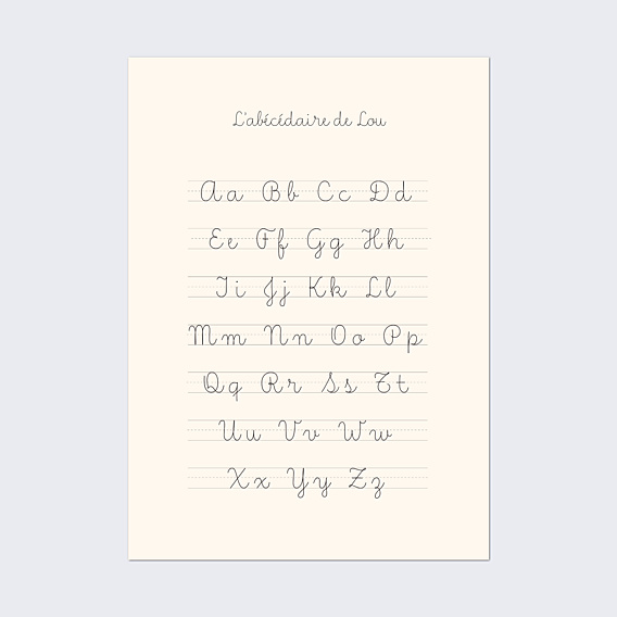 Affiche Naissance Alphabet Écolier