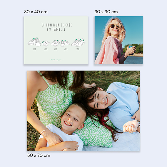 Affiche Naissance Famille Basket 3 Enfants