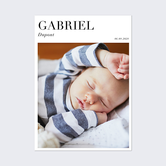 Affiche Naissance Prénom photo