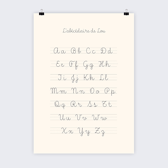 Affiche naissance Alphabet Écolier Recto