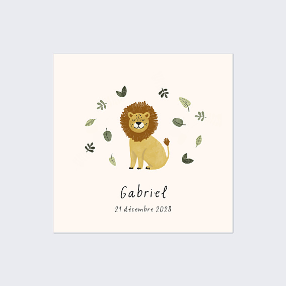 Affiche Naissance Petit Lion