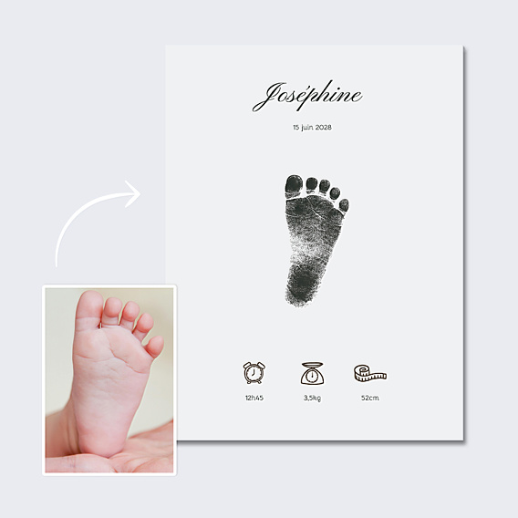 Affiche Naissance Empreinte bébé