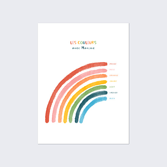Affiche Naissance Apprentissage Couleurs