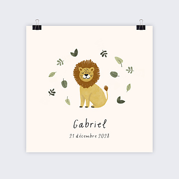 Affiche Naissance Petit Lion