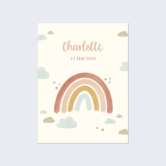 Affiche Naissance Petit Arc-en-ciel