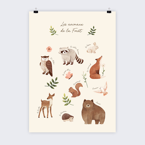 Affiche naissance Imagier Fôret Recto