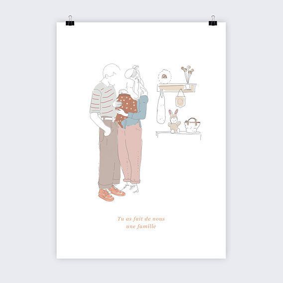 Affiche naissance Nouvelle Famille Recto