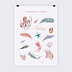 Affiche naissance Imagier Océan Recto