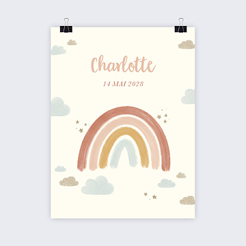 Affiche Naissance Petit Arc-en-ciel