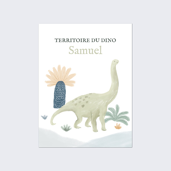 Affiche naissance Bébé Dinosaure