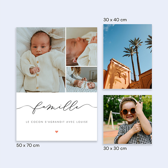 Affiche Naissance Notre famille photos