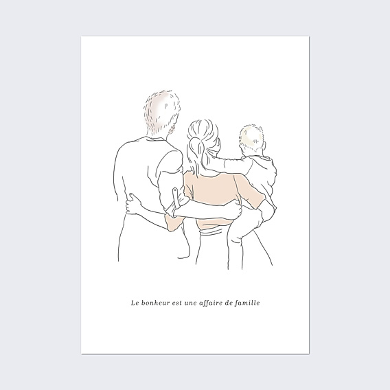 Affiche Naissance Bonheur en Famille