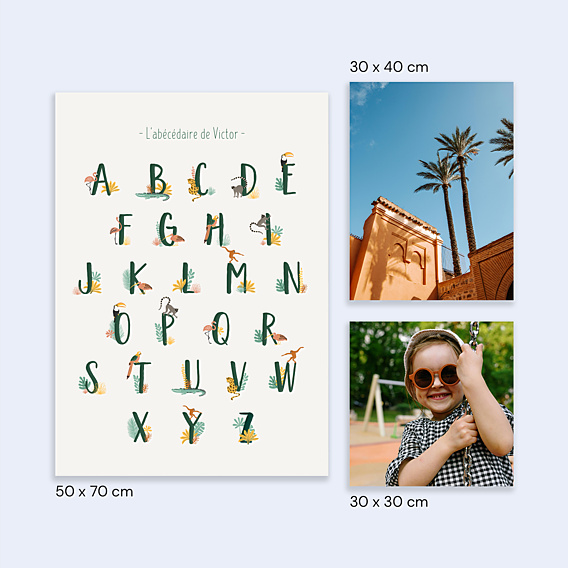 Affiche Naissance Alphabet Jungle