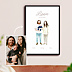 Affiche Naissance Portrait aquarelle aligné