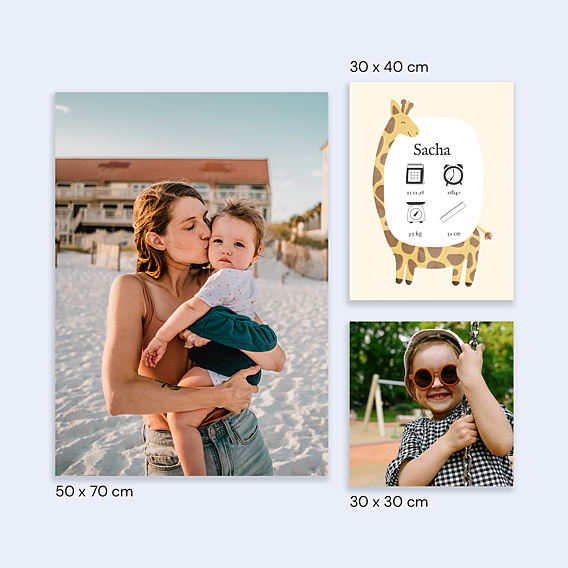 Affiche Naissance Infographie girafe