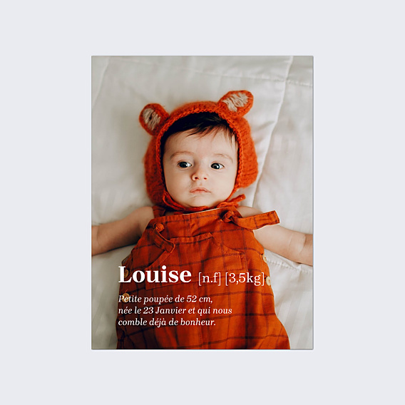 Affiche Naissance Petite Définition