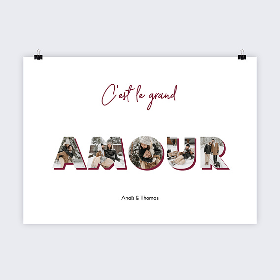 Poster personnalisé Amour Photos