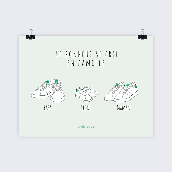 Poster personnalisé Famille Basket I