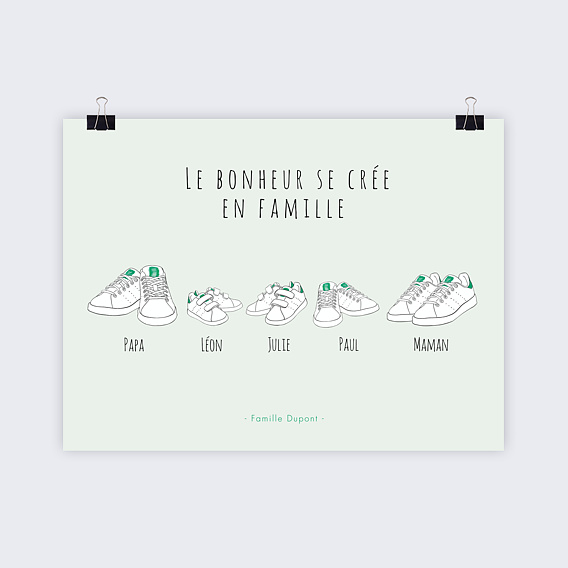 Poster personnalisé Famille Basket III