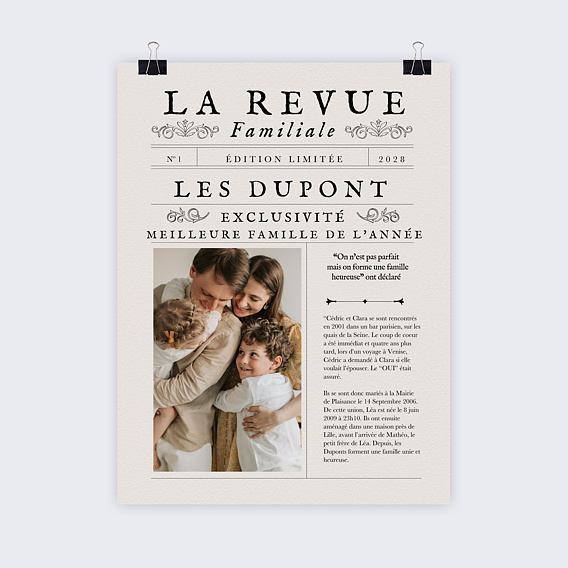 Poster famille Le journal