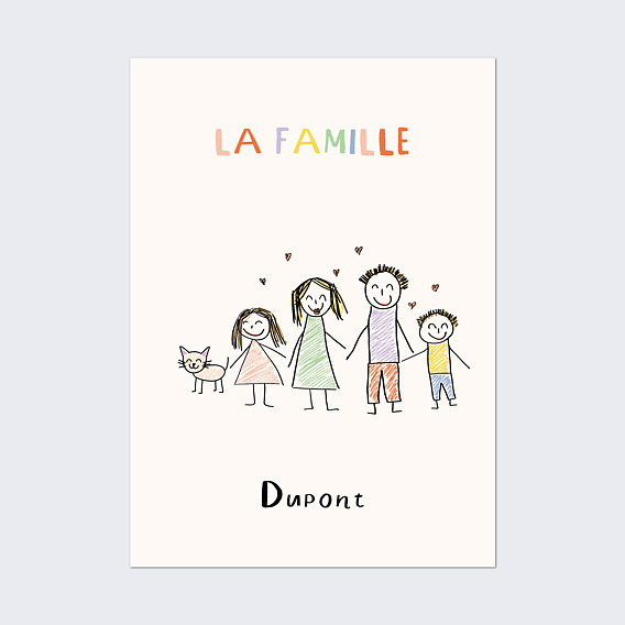 Poster famille Famille dessinée