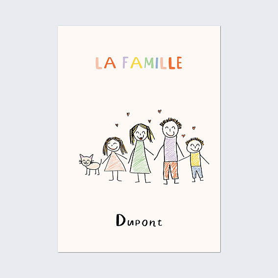 Poster famille Famille dessinée