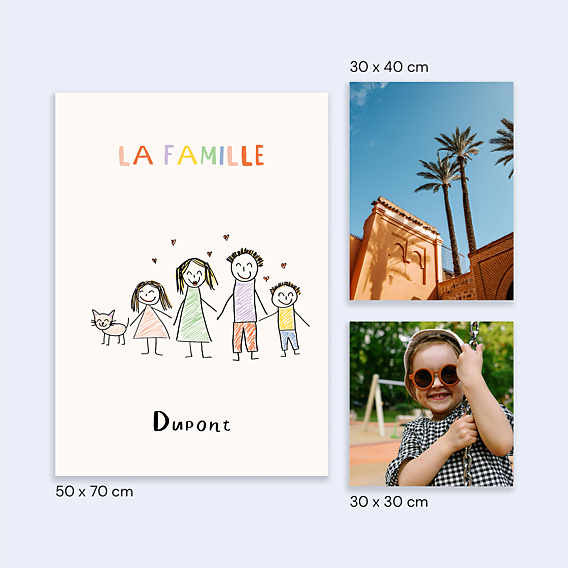 Poster famille Famille dessinée