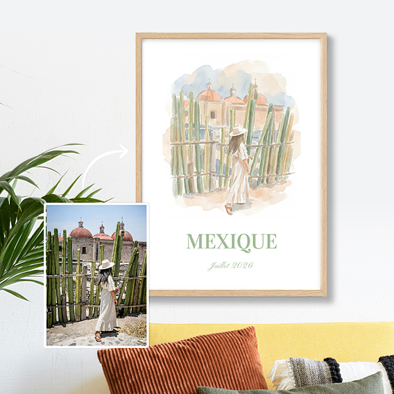 Affiche voyage Paysage en aquarelle