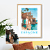 Affiche voyage Votre photo en dessin crayonné
