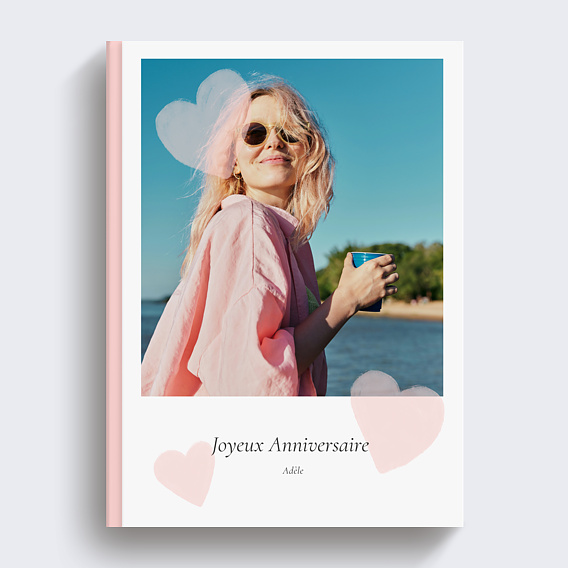 Album photo anniversaire Cœurs Pastels