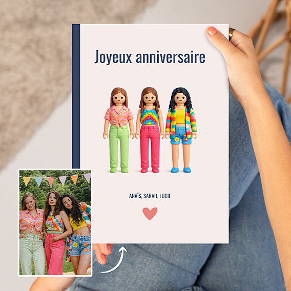 Album photo anniversaire Portrait en figurine