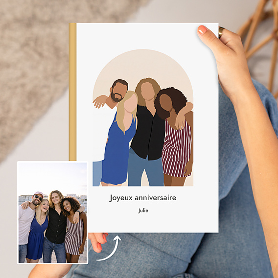 Album photo anniversaire Portrait en illustration minimaliste