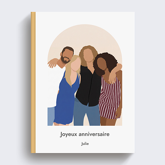Album Photo Anniversaire Portrait en illustration minimaliste